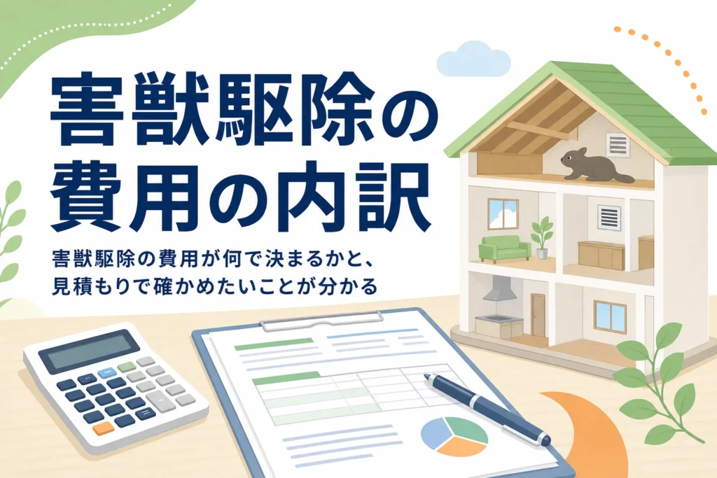 害獣駆除の費用の内訳と見積もりで確かめたいことを紹介する記事のアイキャッチ