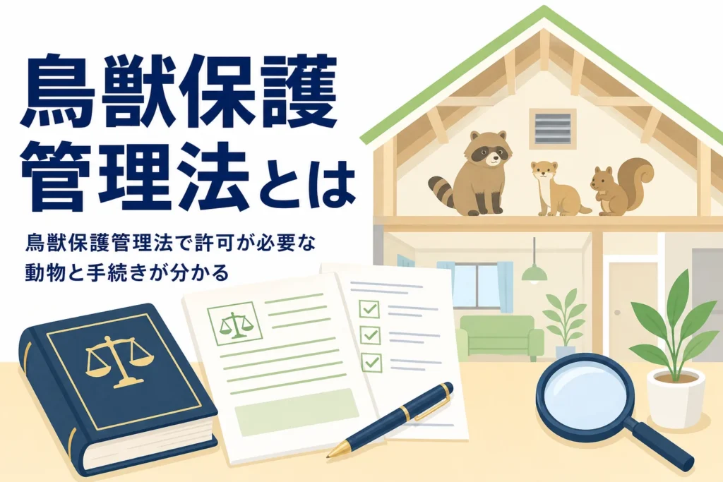 鳥獣保護管理法で捕獲に許可が必要な動物と申請の流れを紹介する記事のアイキャッチ