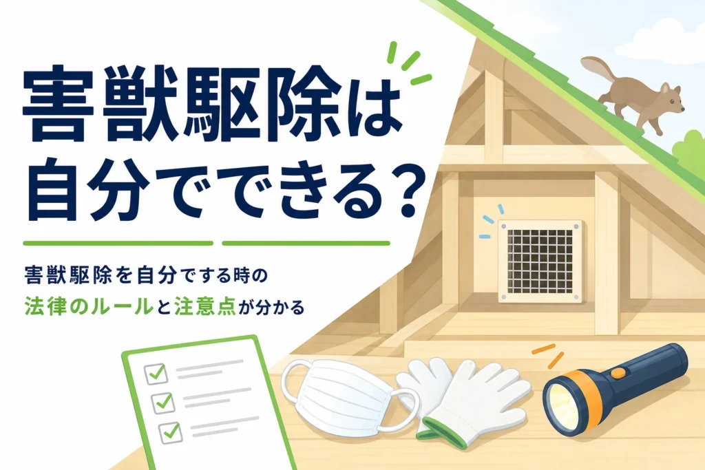 害獣駆除を自分でする時の法律のルールと注意点を紹介する記事のアイキャッチ