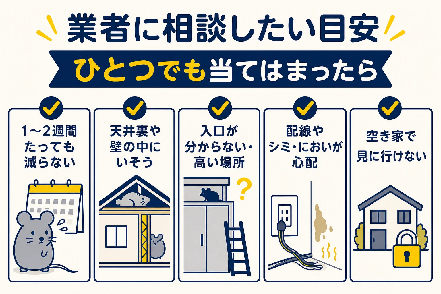 自分で続けるか業者に頼むかを判断する目安をまとめた図解